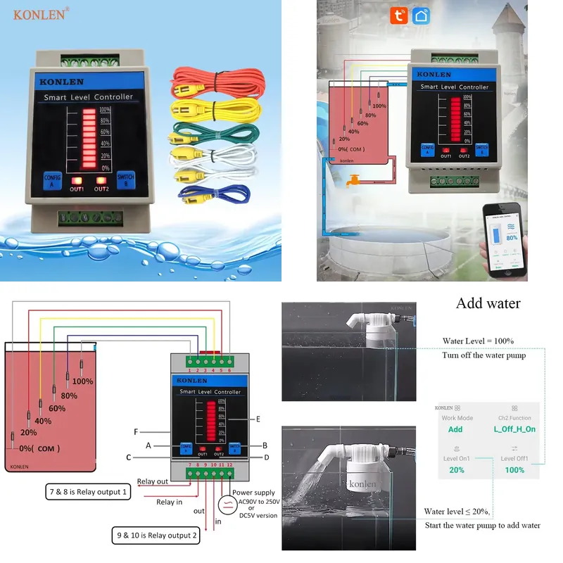 Water Alarm Sensor - Sensor Level Air KONLEN WIFI Pengontrol