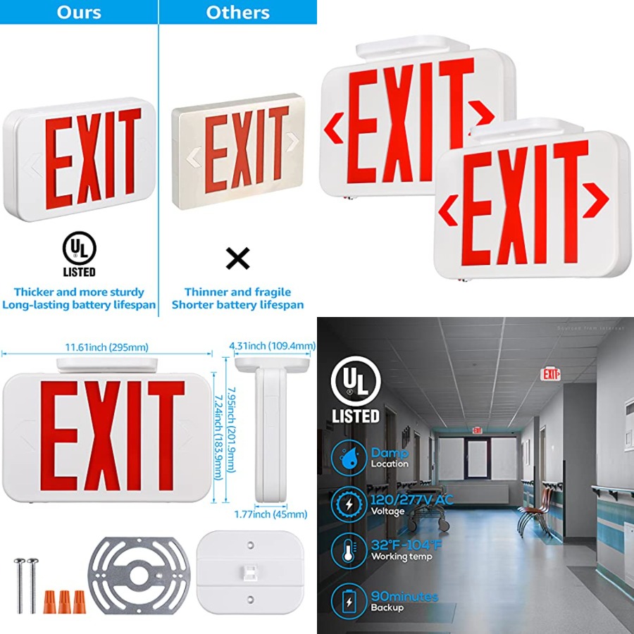 Tanda Keluar LED, Lampu Keluar - Emergency Exit Sign ulasan dan harga
